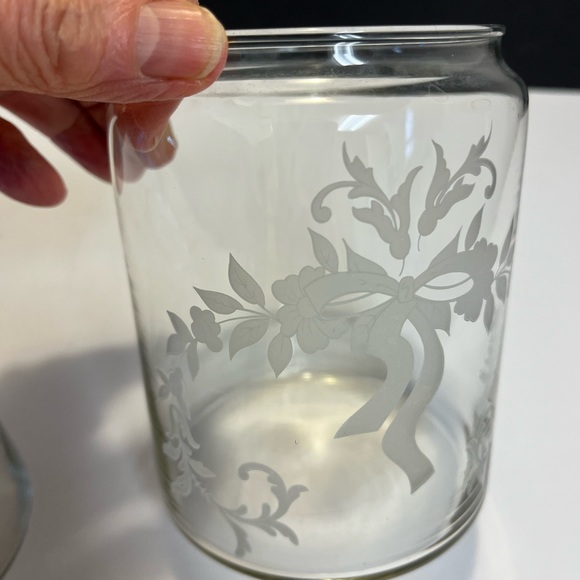 Etched Vanity Jars, Set of 2 - Picture 2 of 3